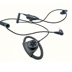 PMLN7159 - Auricular ajustable estilo D con micrófono en línea y pulsar para hablar, negro