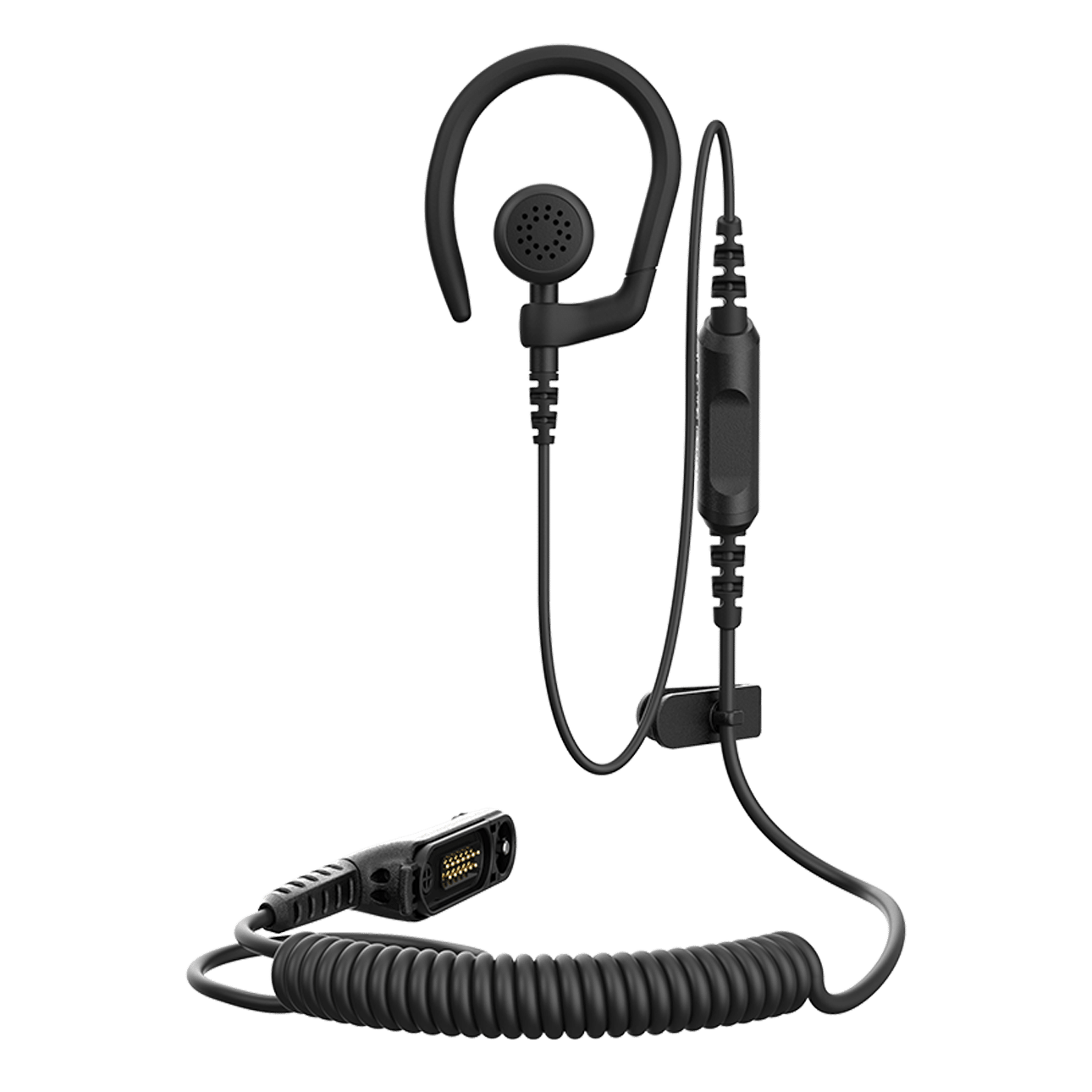 PMLN8337 - Auricular único IMPRES™ de 1 cable con gancho removible, audio fuerte, negro